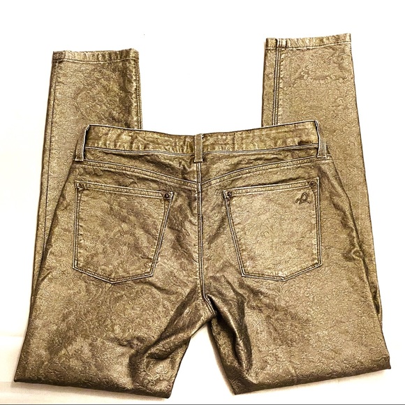 DL 1961 Emma Metallic Gold Jean Legging - Picture 3 of 7
